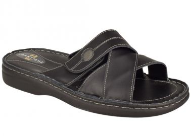 Ανδρικές Δερμάτινες Παντόφλες | Υφαντίδης | Αερόσολες | 321219 | Μαύρο - Υφαντίδης - 